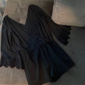 BCX Black Romper with Sleeves